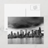 Zwarte en witte seattle briefkaart (Voorkant / Achterkant)