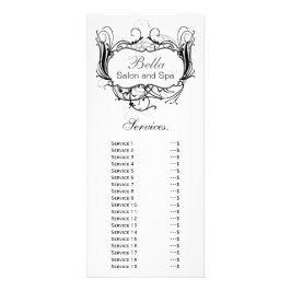 zwarte en witte servicerackkaart reclamekaart