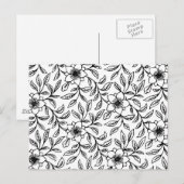 zwarte en witte Shabby Chic Flora Briefkaart (Voorkant / Achterkant)