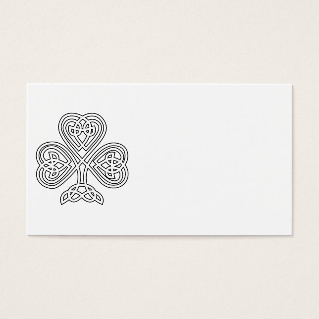 Zwarte en witte shamrock visitekaartjes (Voorkant)