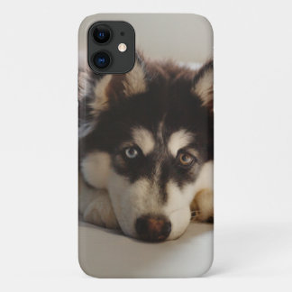 Zwarte en witte siberische husky Case-Mate iPhone case