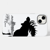 Zwarte en witte Silhouette  Moose Wolf Case-Mate iPhone Case (Achterkant (horizontaal))