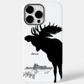 Zwarte en witte Silhouette Moose Wolf Case-Mate iPhone Case (Achterkant)