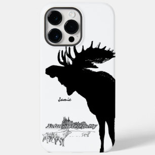 Zwarte en witte Silhouette  Moose Wolf Case-Mate iPhone Case