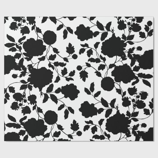 Zwarte en witte sinaasappelwijn cadeaupapier (Vlak)