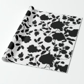 Zwarte en witte sinaasappelwijn cadeaupapier (Uitgerold)