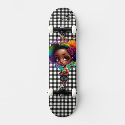 zwarte en witte skateboard (Voorkant)