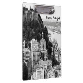 Zwarte en witte skyline van Lissabon Portugal Klembord (Rechts)