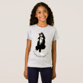 Zwarte en witte slaapkat T-Shirt (Voorkant volledig)