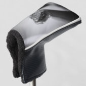 Zwarte en witte slang golfheadcover (3/4 voorkant)