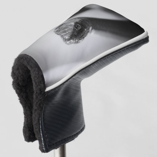 Zwarte en witte slang golfheadcover (3/4 voorkant)