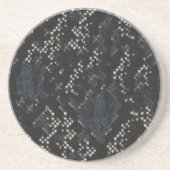 Zwarte en witte slang zandsteen onderzetter (Voorkant)