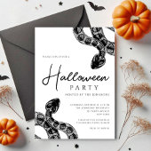Zwarte en witte slangen Halloween Party Kaart