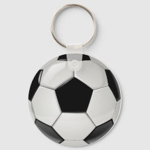 Zwarte en Witte Sleutelhanger van het Voetbal (Key