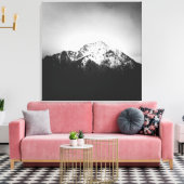 Zwarte en witte sneeuwberg canvas afdruk (Insitu (Woonkamer))
