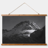 Zwarte en witte sneeuwberg hangend wandkleed (Voorkant)