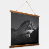 Zwarte en witte sneeuwberg hangend wandkleed (Gebogen)