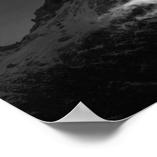 Zwarte en witte sneeuwberg poster (Hoek)