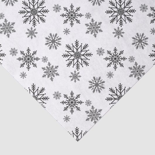 Zwarte en witte sneeuwvlok 2 tissuepapier (Detail)