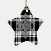 zwarte en witte sneeuwvlok keramisch ornament (Rechts)