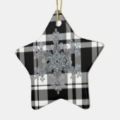 zwarte en witte sneeuwvlok keramisch ornament (Links)