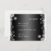 Zwarte en witte sneeuwvlok Weddenschap Opslaan Dat Kaart (Voorkant / Achterkant)