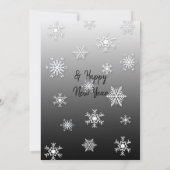 Zwarte en witte sneeuwvlokken Familie Foto's Kerst Kaart (Achterkant)