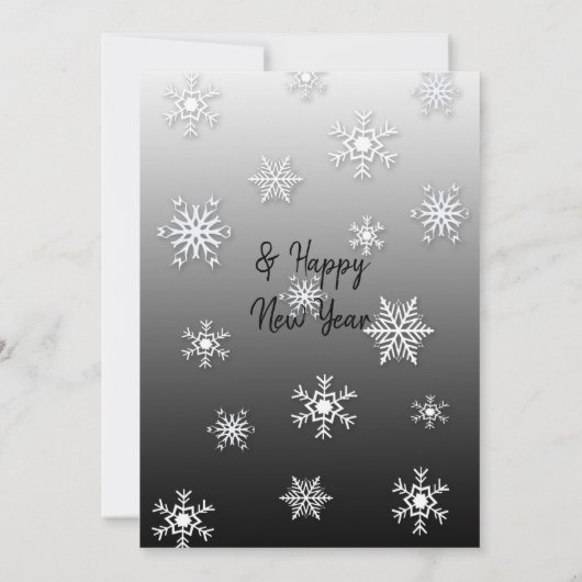 Zwarte en witte sneeuwvlokken Familie Foto's Kerst Kaart (Achterkant)