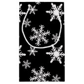 Zwarte en witte sneeuwvlokken klein cadeauzakje (Achterkant)