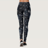 Zwarte en witte sneeuwvlokken WinterLeggings Leggings (Achterkant)