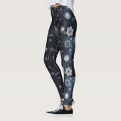 Zwarte en witte sneeuwvlokken WinterLeggings Leggings (Links)