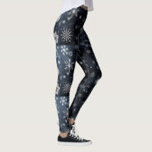 Zwarte en witte sneeuwvlokken WinterLeggings Leggings (Rechts)