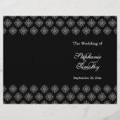 Zwarte en witte sneeuwvlokken wintertrouwprogramma (Voorkant)