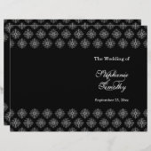 Zwarte en witte sneeuwvlokken wintertrouwprogramma (Voorkant / Achterkant)