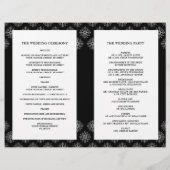 Zwarte en witte sneeuwvlokken wintertrouwprogramma (Achterkant)