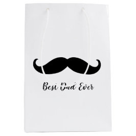 Zwarte en witte snor medium cadeauzakje