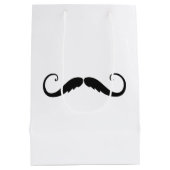 Zwarte en witte snor medium cadeauzakje (Achterkant)