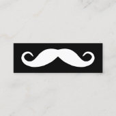 Zwarte en witte snor mini visitekaartje (Voorkant)