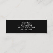 Zwarte en witte snor mini visitekaartje (Achterkant)