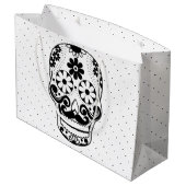 Zwarte en witte snor Suiker Zwarte Stippen Groot Cadeauzakje (Achterkant Gekanteld)