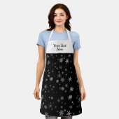 Zwarte en witte Snowflake Pattern Kerstmis Schort (Gedragen)