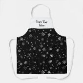 Zwarte en witte Snowflake Pattern Kerstmis Schort (Voorkant)