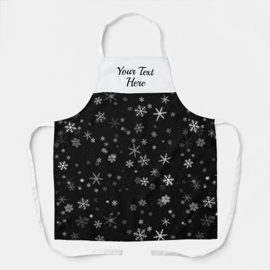 Zwarte en witte Snowflake Pattern Kerstmis Schort (Voorkant)