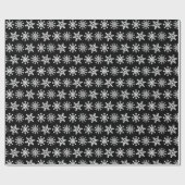Zwarte en witte snowflakes Patroon kerst Cadeaupapier (Vlak)