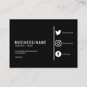 Zwarte en witte sociale media visitekaartje (Voorkant)
