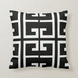 Zwarte en witte Spaanse tegel Kussen
