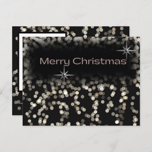 Zwarte en witte sparren Merry Kerstmis Uitnodiging Briefkaart (Voorkant / Achterkant)