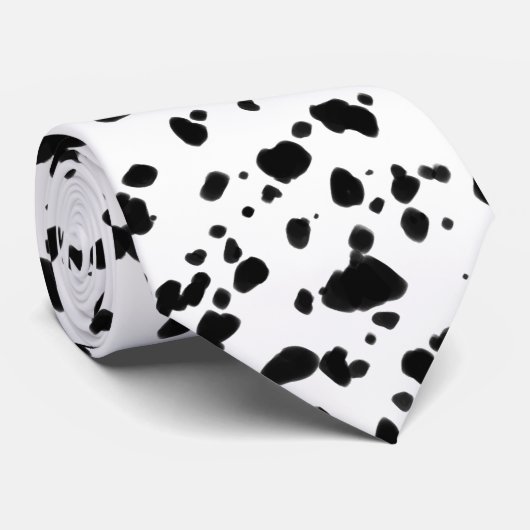 Zwarte en Witte Speckles Stropdas (Opgerold)