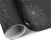 Zwarte en witte spin en webben patroon Halloween Cadeaupapier (Rol Hoek)