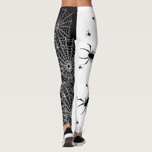 Zwarte en witte spin leggings (Achterkant)